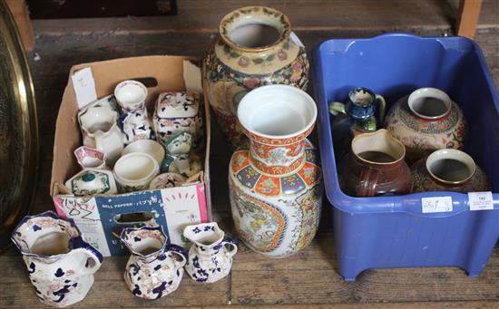 Collection of various ceramics, including stoneware jugs